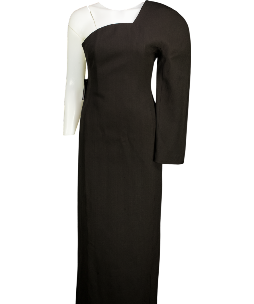 JACQUEMUS Black La Robe Pablo One-shoulder Crêpe Gown Dress Fr36 UK 8