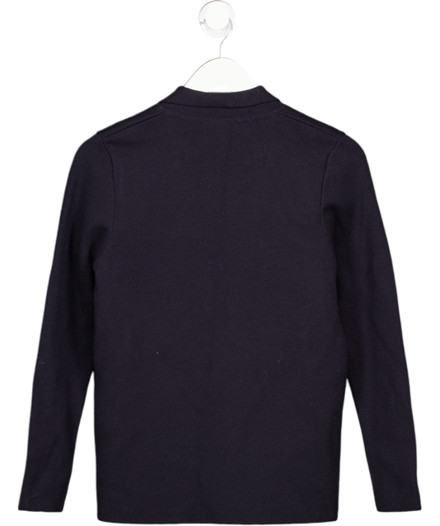 Sunspel Blue 100% Merino Wool Collared Cardigan UK XXS