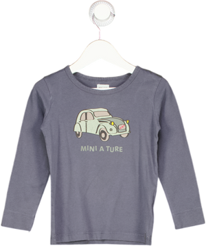 MINI A TURE  Blue Car Design Long Sleeve Top 3 Years