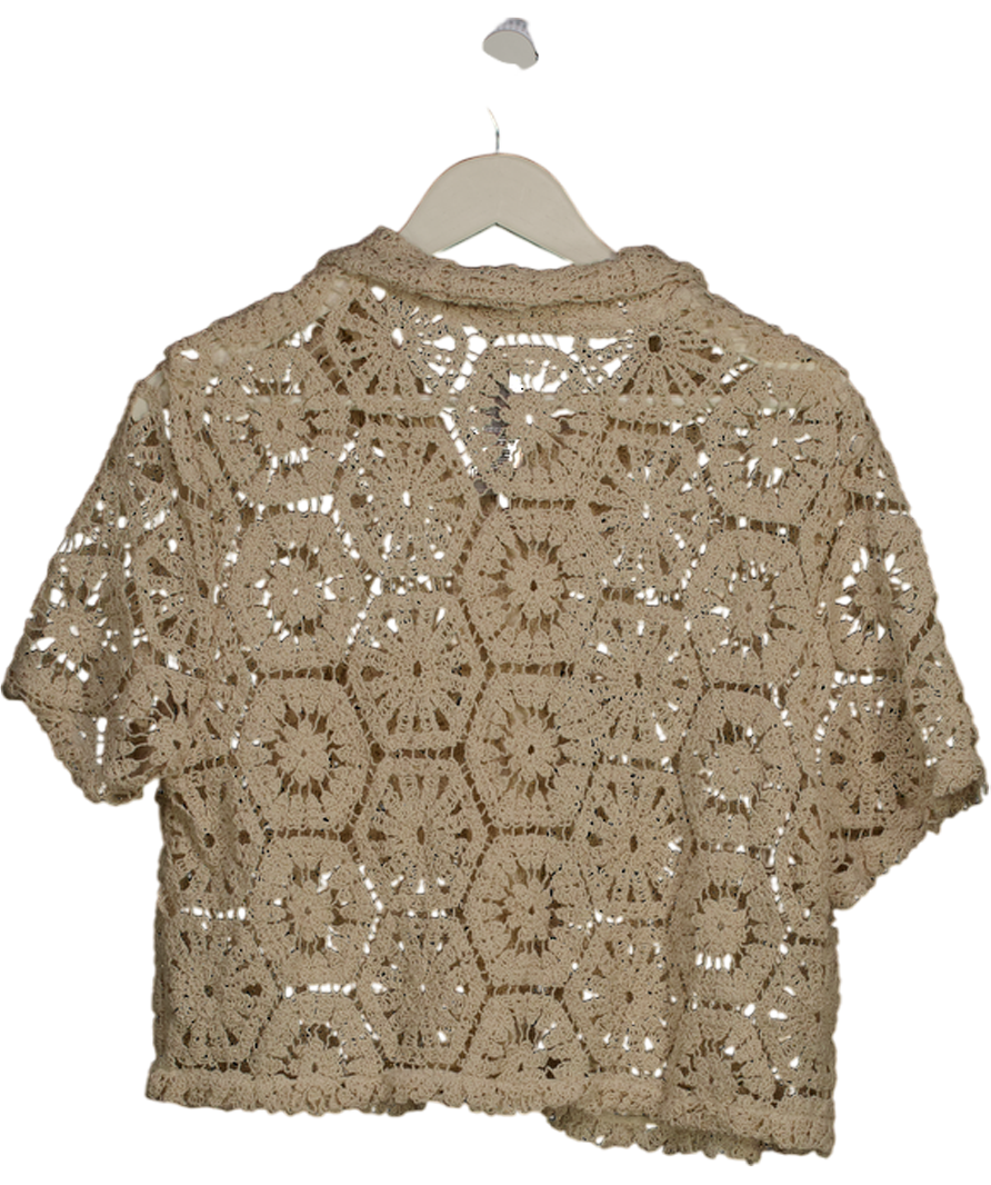 South Beach Cream The 'bask' Cropped Beach Shirt UK 10