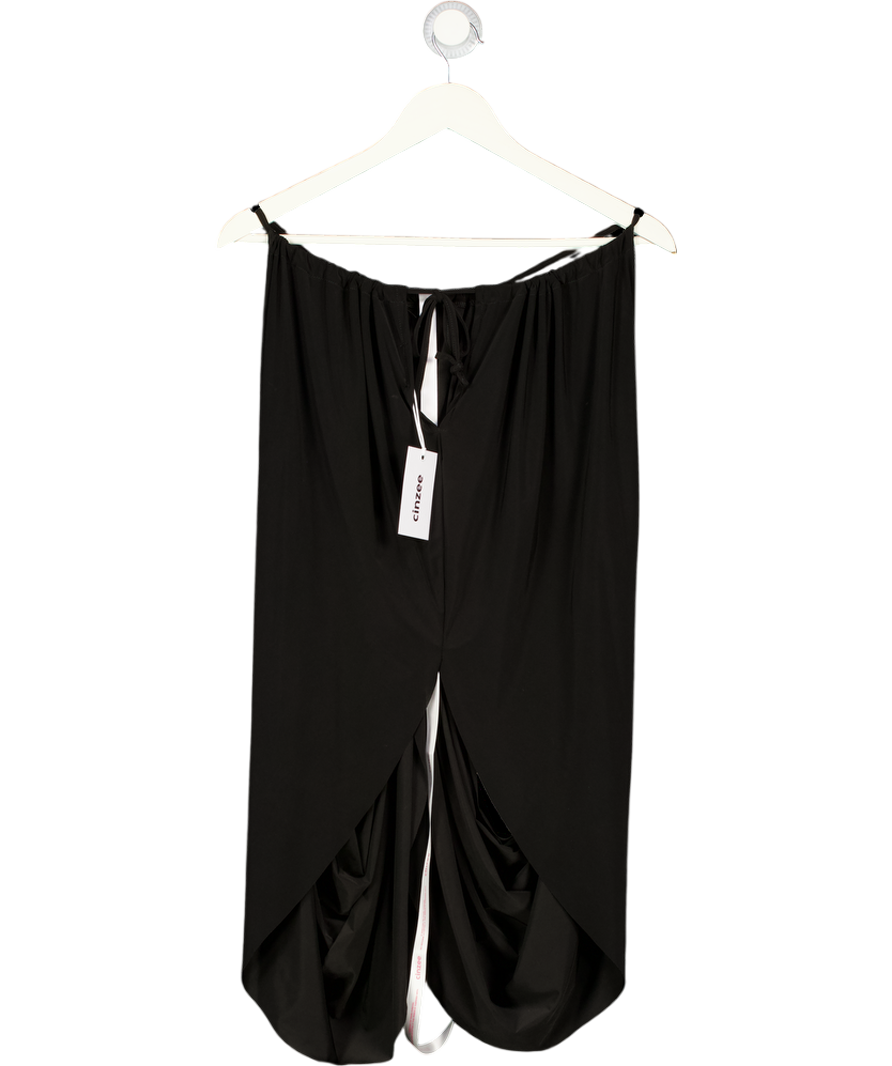 CINZEE Black Draped Sleeveless Top One Size