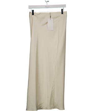 ZARA Cream Satin Midi Skirt UK S