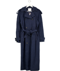 Topshop Blue Longline Oversized Faux Suede Trench Coat UK S