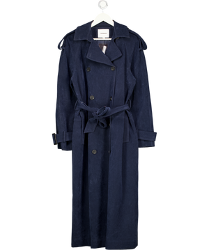 Topshop Blue Longline Oversized Faux Suede Trench Coat UK S