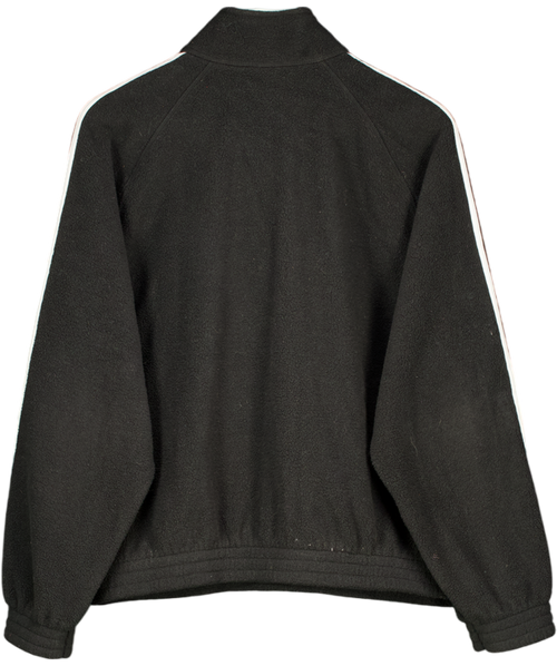 adidas Black Three Stripes Fleece Top UK 12