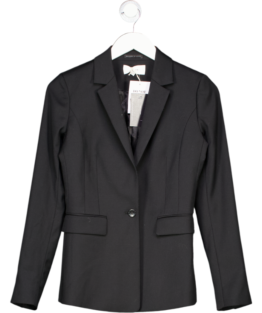 REISS Black Tuxedo Textured Blazer UK 6