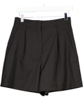 Max Mara Black Weekend Pleated Stretch-wool Gabardine Shorts UK 6