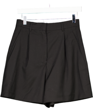 Max Mara Black Weekend Pleated Stretch-wool Gabardine Shorts UK 6