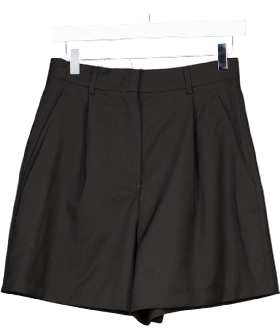 Max Mara Black Weekend Pleated Stretch-wool Gabardine Shorts UK 6