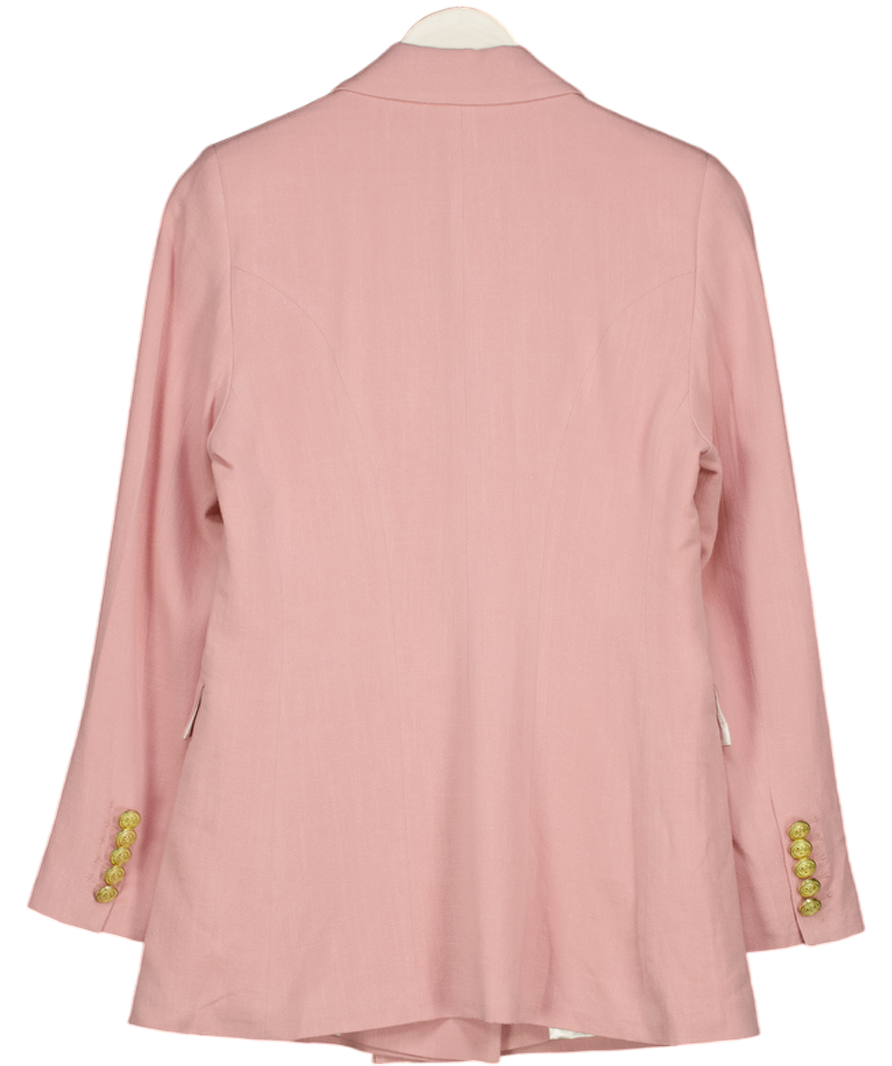 HOLLAND COOPER Double Breasted Blazer Pink Linen UK 10