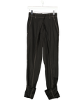 PROENZA SCHOULER Black Contrast Stitching Button Cuffed Trousers UK 4