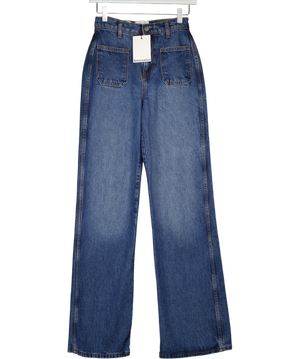 REFORMATION Blue Alyssa Stretch High Rise Wide Leg Jeans W24