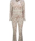 NADINE MERABI Bella White Lace Jumpsuit UK S/M