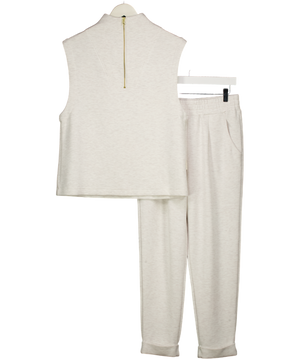 VARLEY 2-piece Cream Marl Magnolia Sweatshirt (uk M) & Rolled Cuff Pant 25 (uk M) Set UK S/M