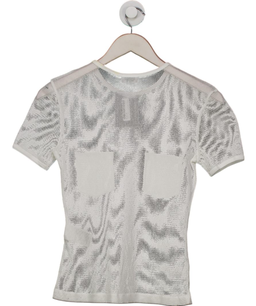 Filippa K White Patch-pocket Mesh T-shirt UK S