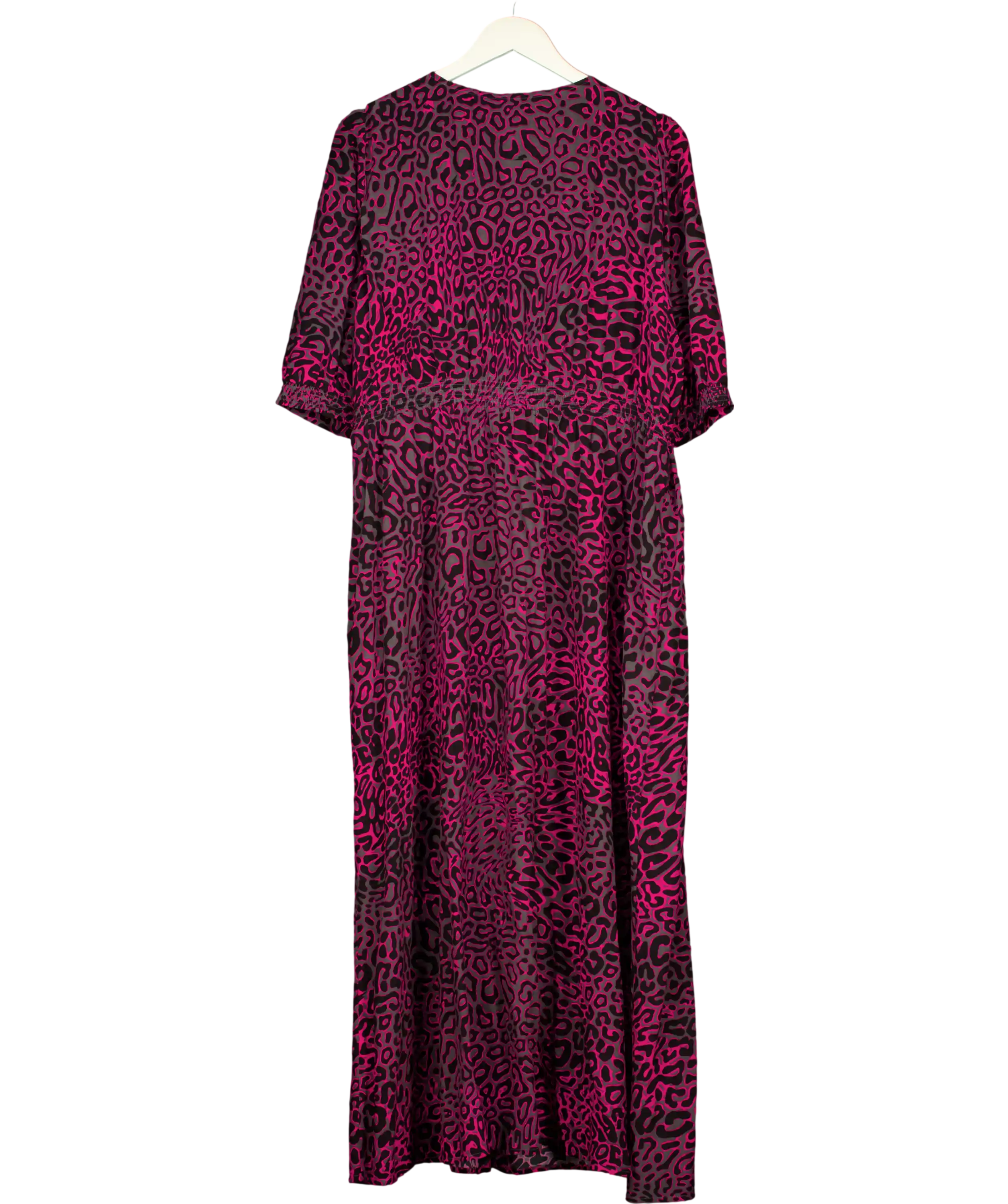 SCAMP & DUDE Grey With Pink Leopard Ray Midi Tea Dress UK 20