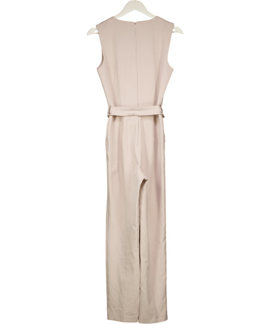 Miss Selfridge Nude V-neck Sleeveless Jumpsuit UK 10