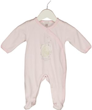 Absorba Pink Velour Embroidered Babygrow 0-3 Months