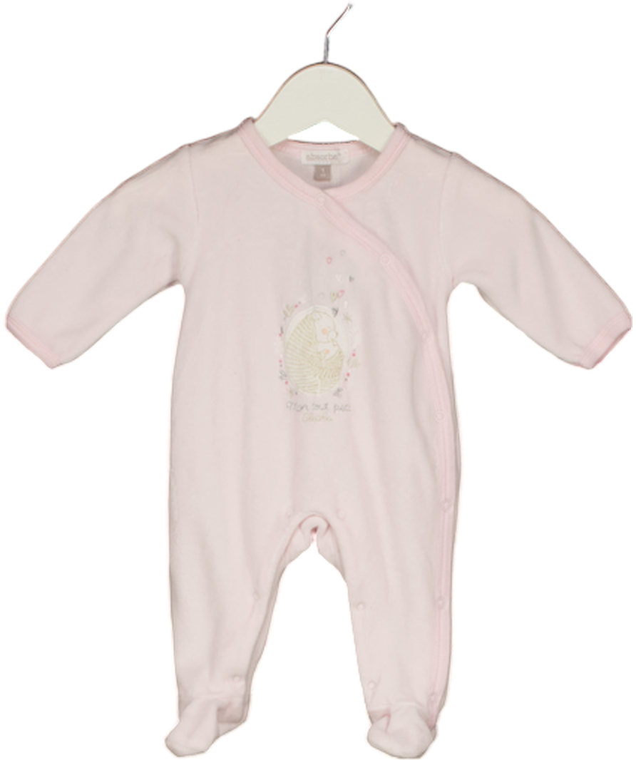 Absorba Pink Velour Embroidered Babygrow 0-3 Months