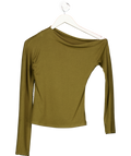 commense Green One-shoulder Long Sleeve Blouse UK S