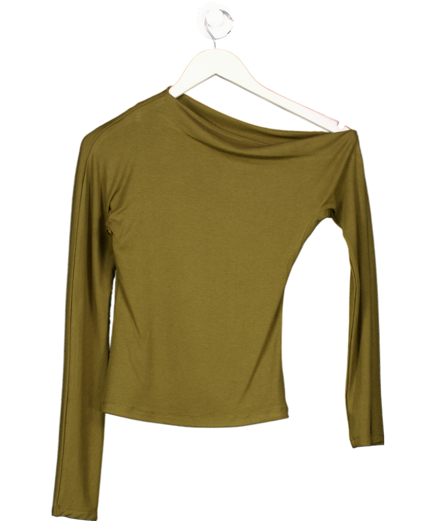 commense Green One-shoulder Long Sleeve Blouse UK S