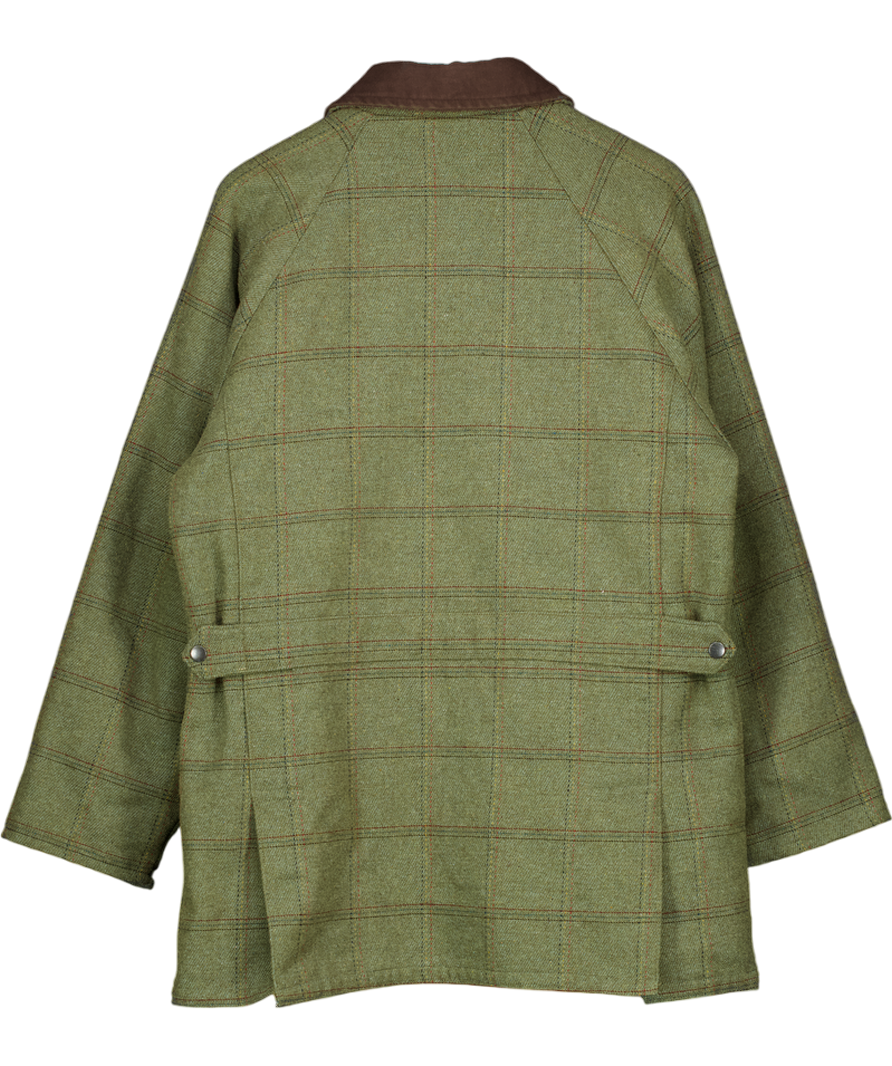 JACK ORTON Green Plaid Tweed Wool Blend Quilted Country Coat UK M