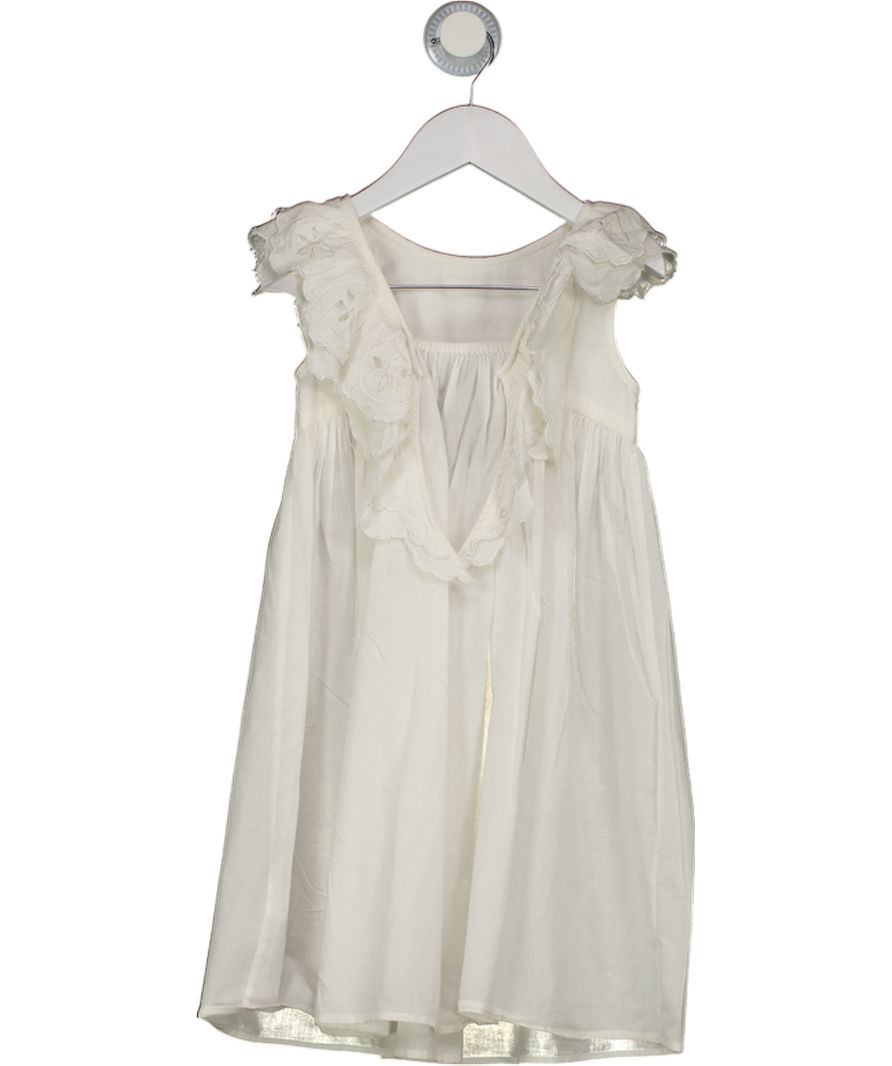 FAUNE White 100% Cotton Lace Collar Dress 2-4 Years
