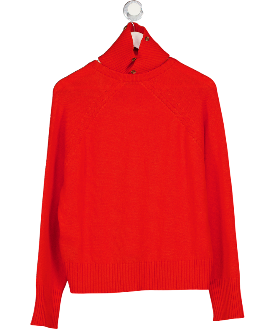 ME + EM Poppy Red Raglan Jumper + Snood 100% Cashmere UK M
