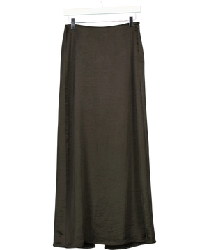 4th & Reckless Black Satin Back Split Maxi Skirt UK 8