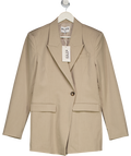 NA-KD Sand Beige Fitted Overlap Blazer Eu38 UK 10
