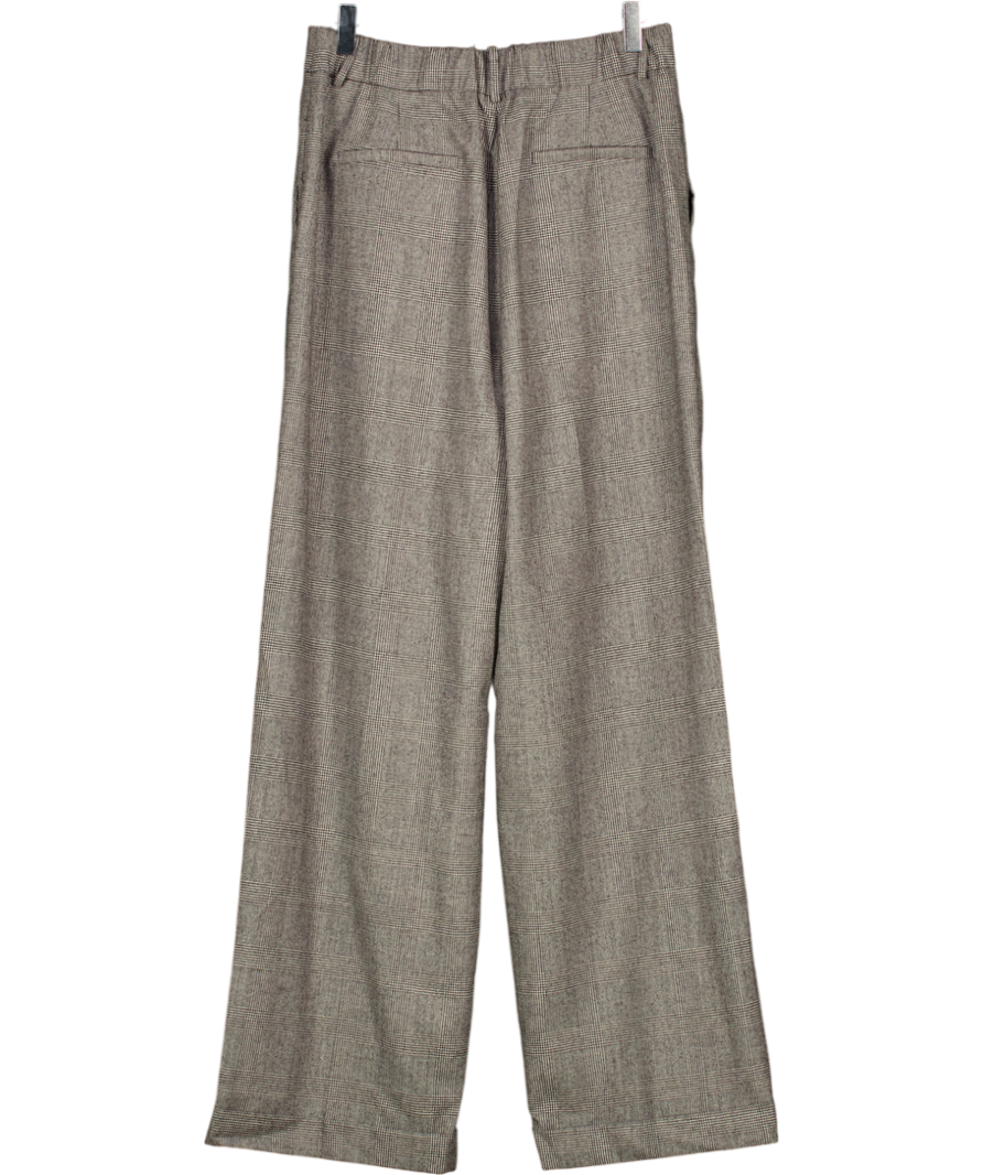 lilysilk Grey Wide Leg Wool-flannel Suit Trousers UK 8