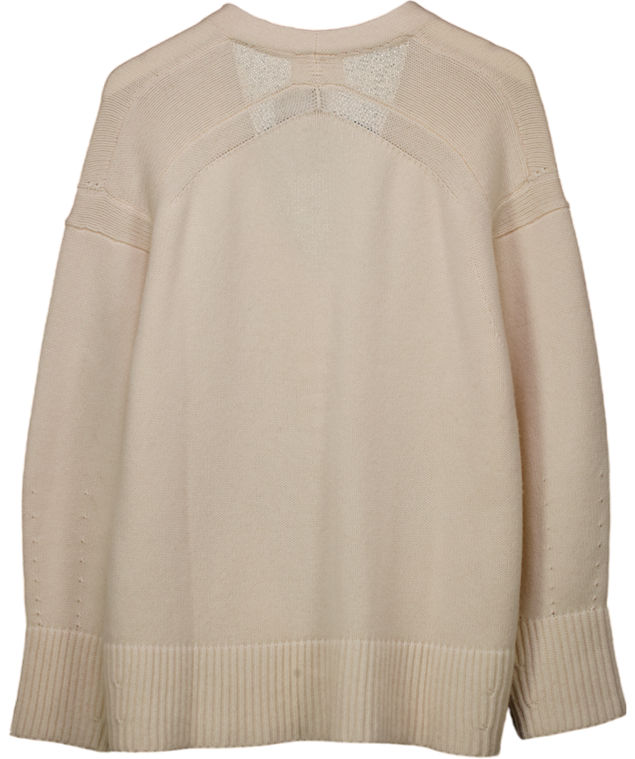 Loulou studio Cream Wool / Cashmere Blend Sovik Oversized Button-down Cardigan UK L