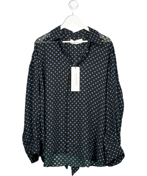 Vassia Kostara Black / Blue Spot Print Oversize Shirt One Size