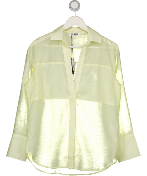 4th & Reckless Yellow Semi Sheer Longline Beach Shirt UK 6