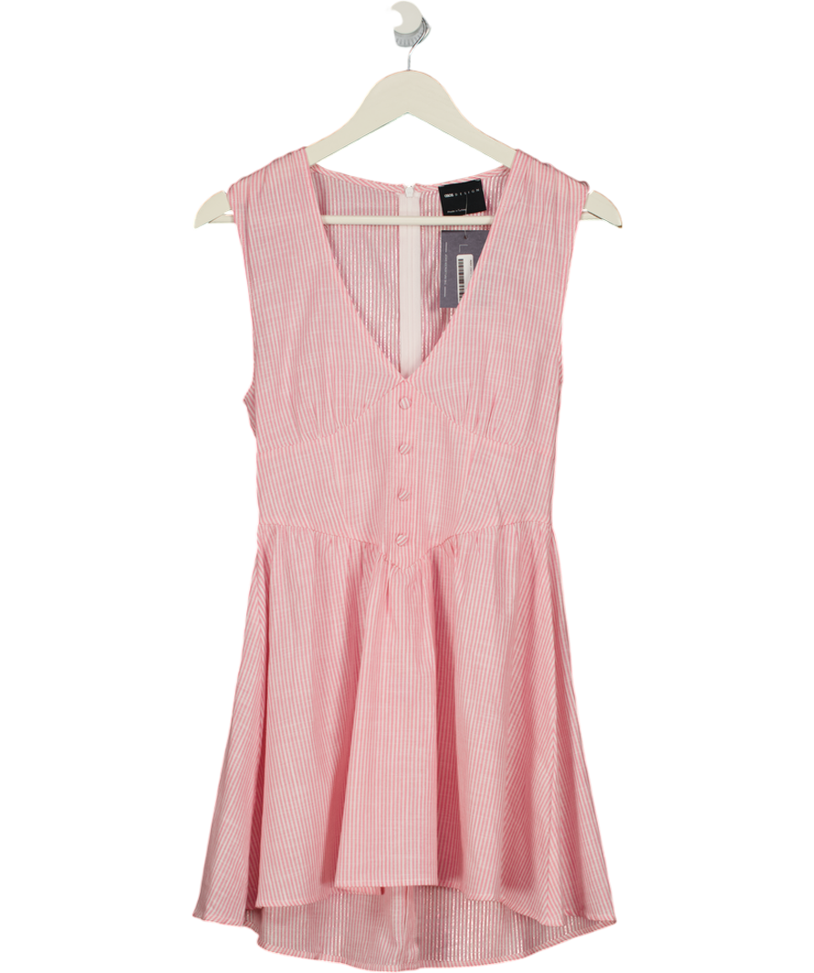 ASOS Pink Stripe Cotton Mini Dress UK 8