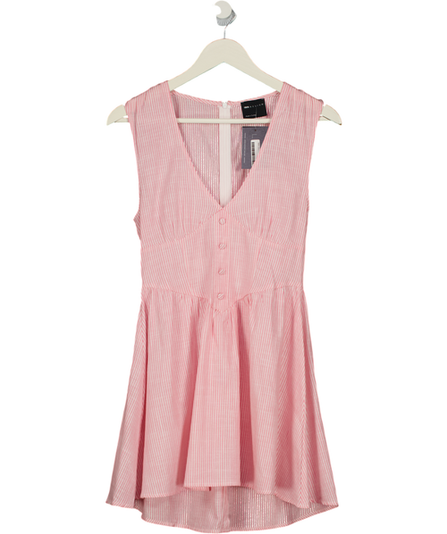 ASOS Pink Stripe Cotton Mini Dress UK 8