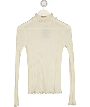 LVIR Cream Wool & Mohair  Blend Roll Neck Jumper UK S