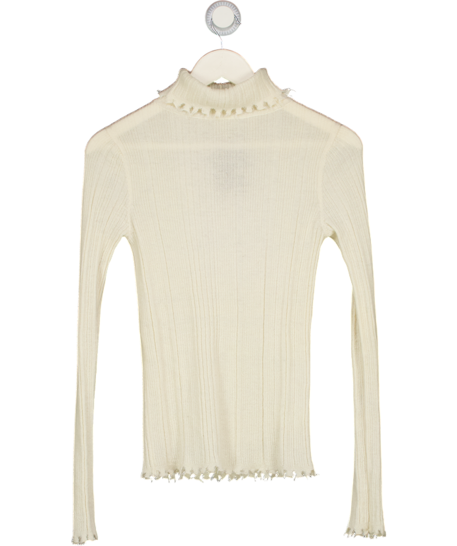 LVIR Cream Wool & Mohair  Blend Roll Neck Jumper UK S