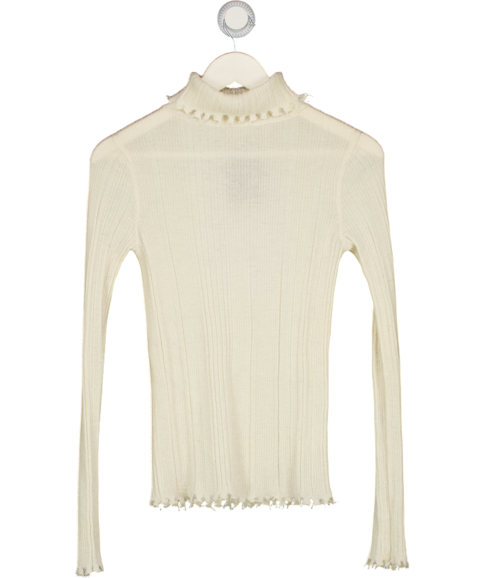 LVIR Cream Wool & Mohair  Blend Roll Neck Jumper UK S