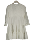 ZARA White Tiered Mini Smock Dress UK S