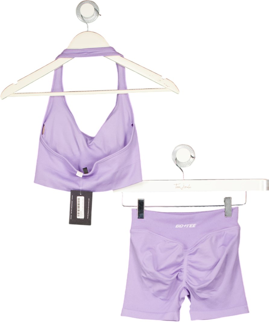 Bo + Tee Purple Super Sculpt Seamless Sports Bra & Leggings UK XS