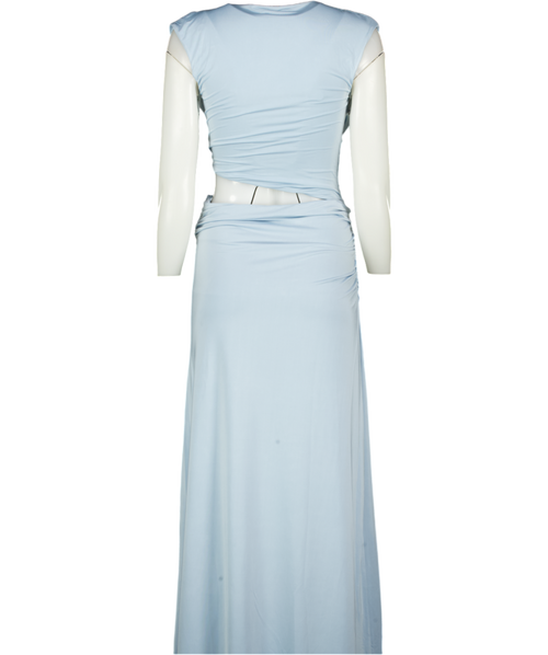 Arcina Ori Blue Jade Knot Maxi Dress UK XS