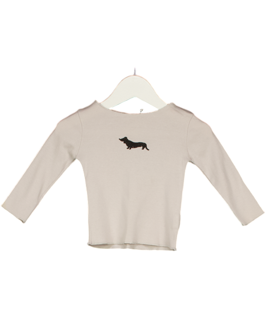 Caramel baby & child Grey Sausage Dog Print Long Sleeve Top 0-3 Months