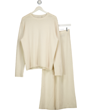 ZARA HOME 2-piece Cream 100% Supersoft Cashmere Sweater (uk M/l) And Trouser Set UK S