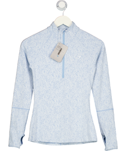 GYMSHARK Blue Fleur Texture 1/2 Zip Pullover UK XS