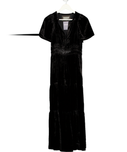 BY ANTHROPOLOGIE Black The Somerset Maxi Dress: Velvet Edition UK S