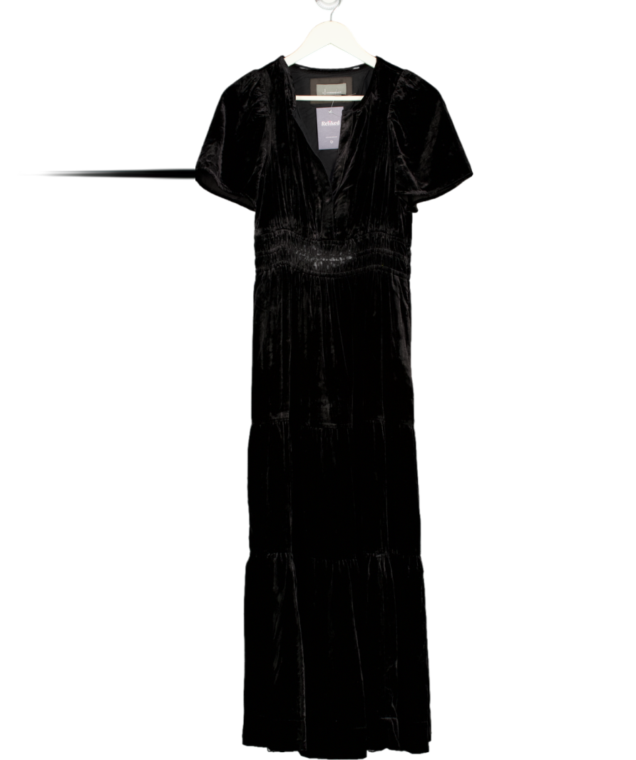 BY ANTHROPOLOGIE Black The Somerset Maxi Dress: Velvet Edition UK S