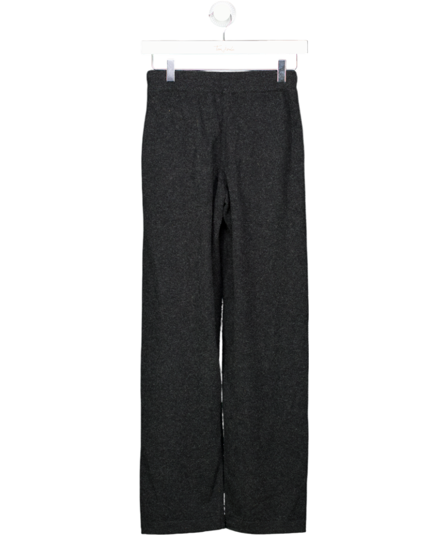 SUNSPEL Luxury Charcoal Grey 100% Lambswool Straight Leg Lounge Trousers UK XXS