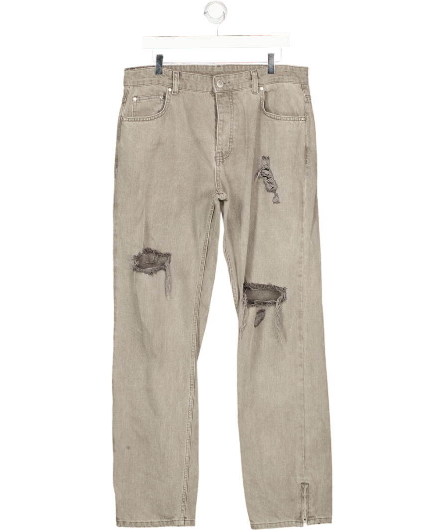 The Couture Club Grey Ripped Detail Relaxed Jeans W34