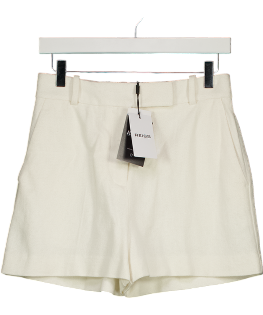 REISS Linen-blend Tailored Shorts In White UK 6